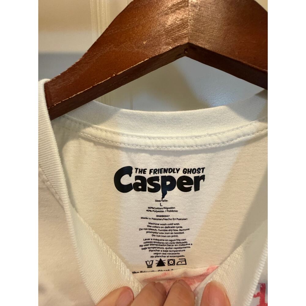 Casper the friendly ghost Graphic T Shirt Cream Short Sleeve Size S - Picture 2 of 6